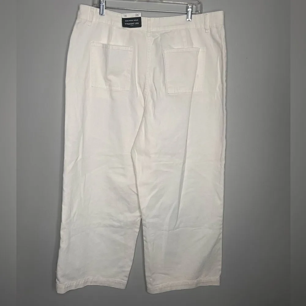 Who What Wear Patch Pocket Cropped Wide Leg Pants NWT